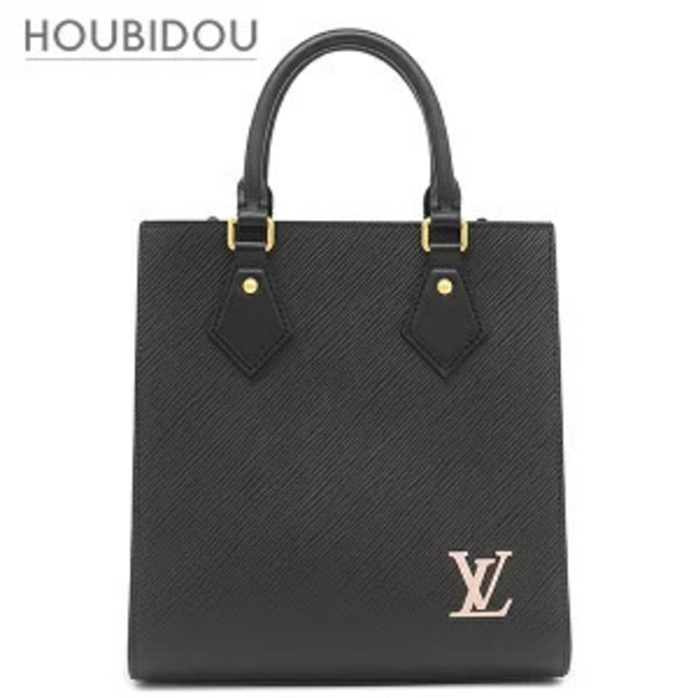 Louis Vuitton bag Sac Plat Epi leather black shoulder tote
